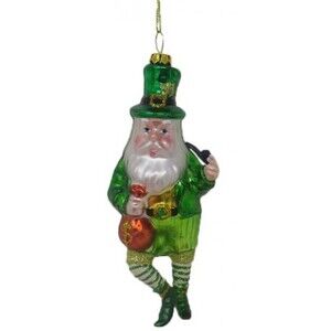December Diamonds 05-05134 Irish Santa Claus w/ Bag Hanging Christmas Ornament